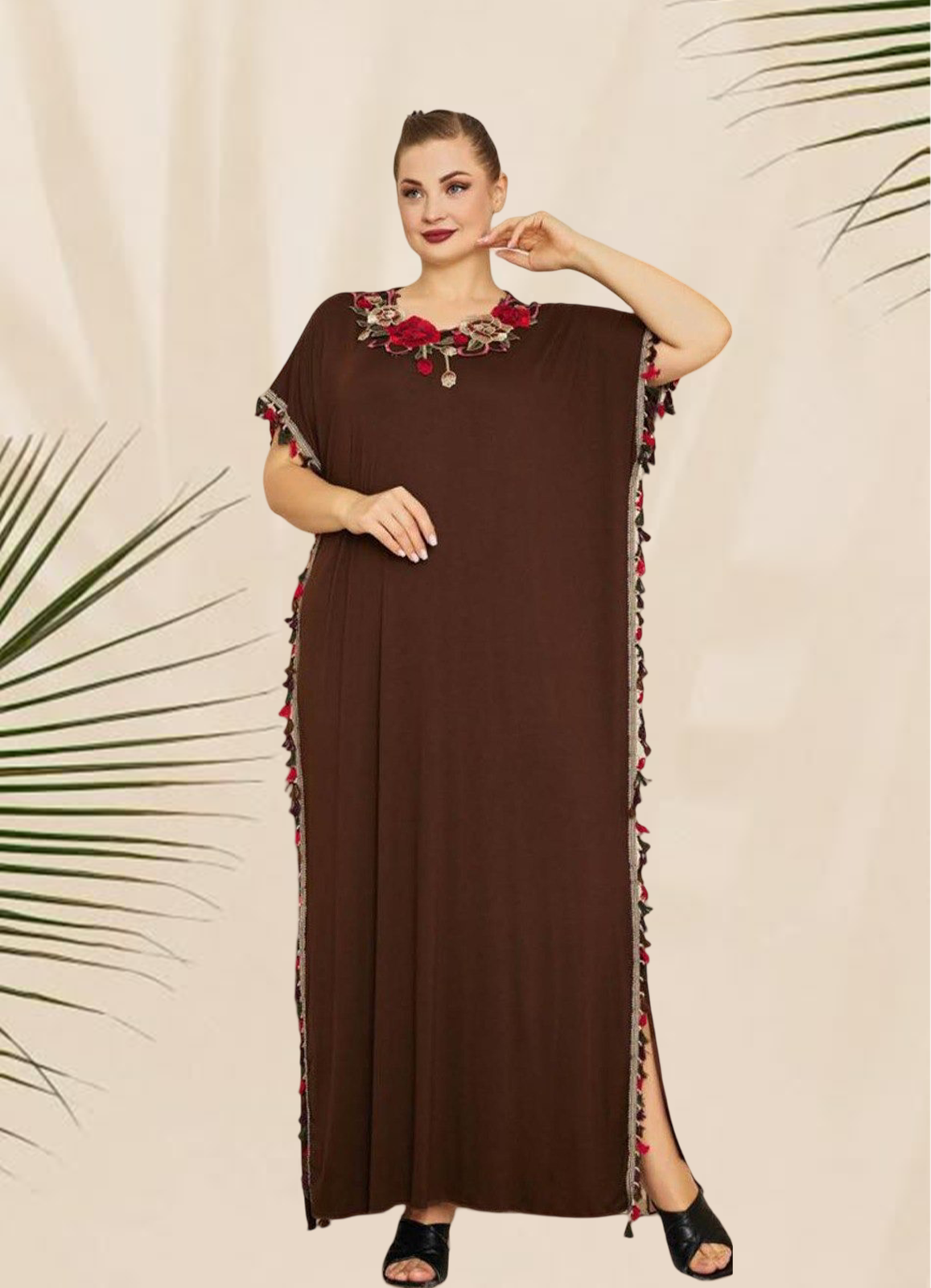 عبايه منزلي بيج سايز تركي صيفي 3053