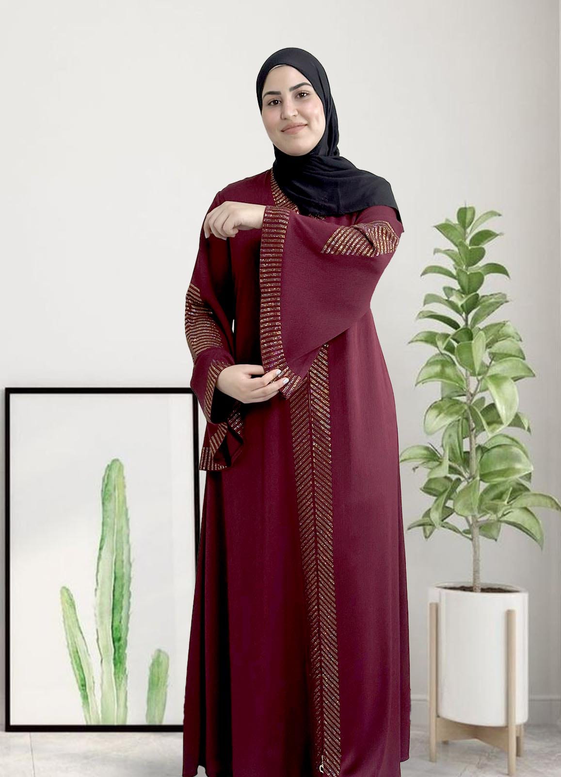 عباية خليجي حرير خروج حريمى كود 3586