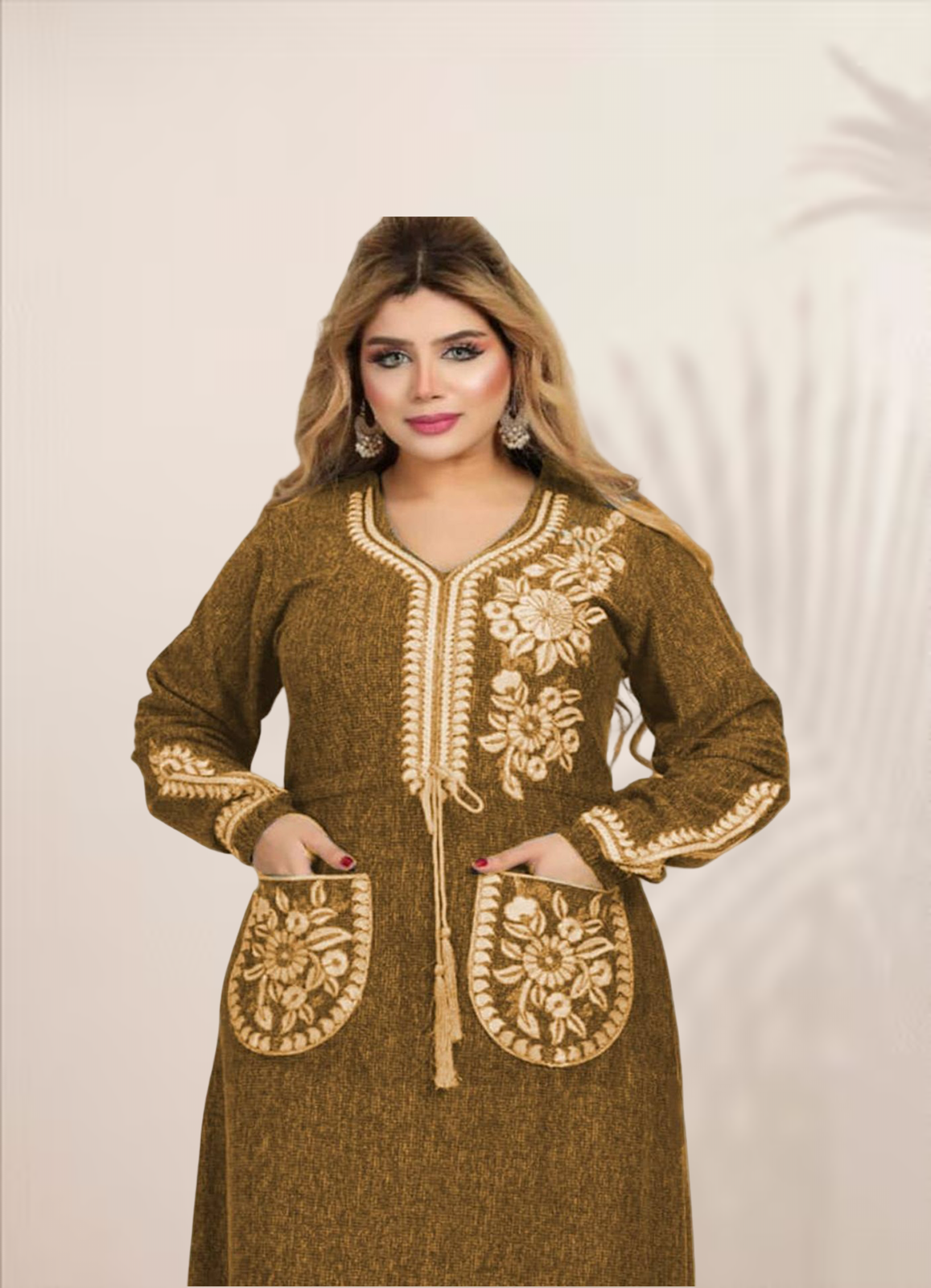 عباية بيتي شتوي قطيفة 6076