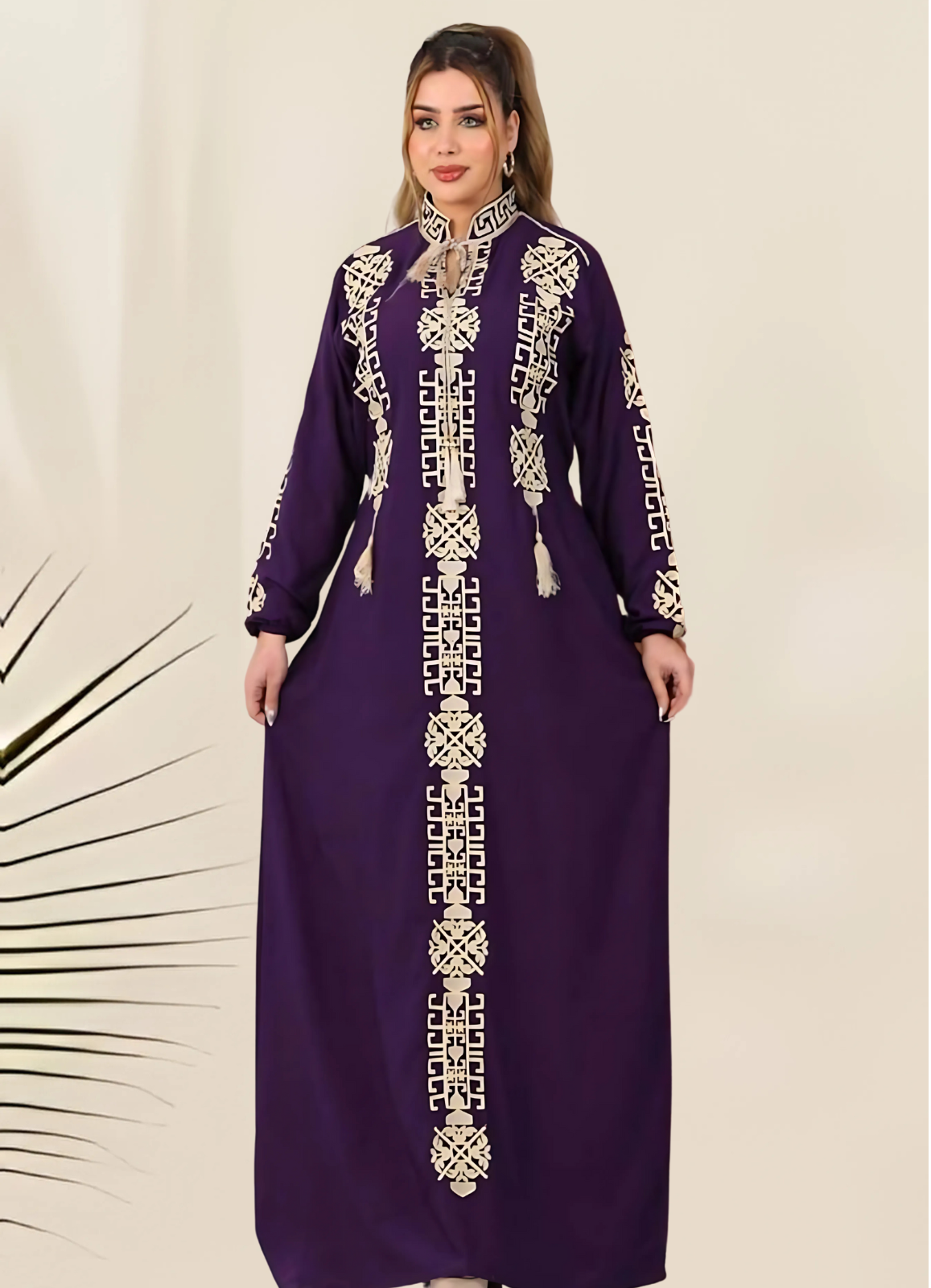 A1043 عبايه استقبال قطن شكل خليجي كود