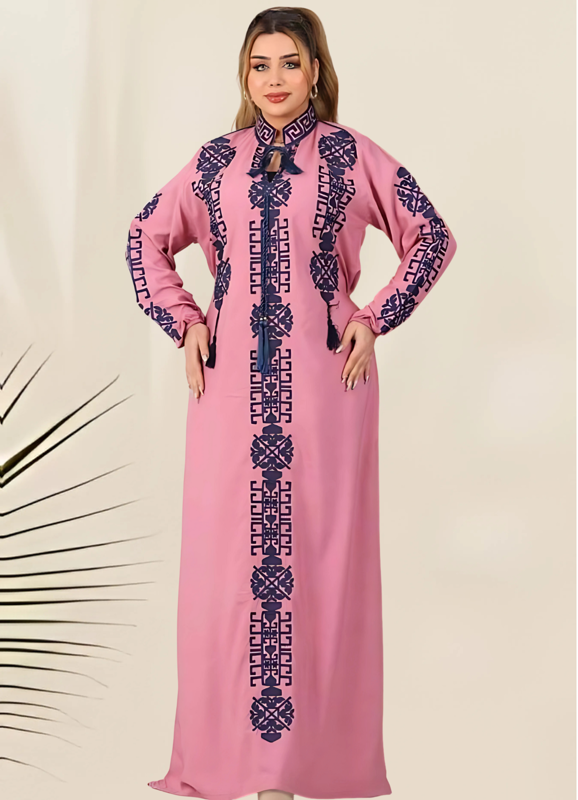 A1043 عبايه استقبال قطن شكل خليجي كود