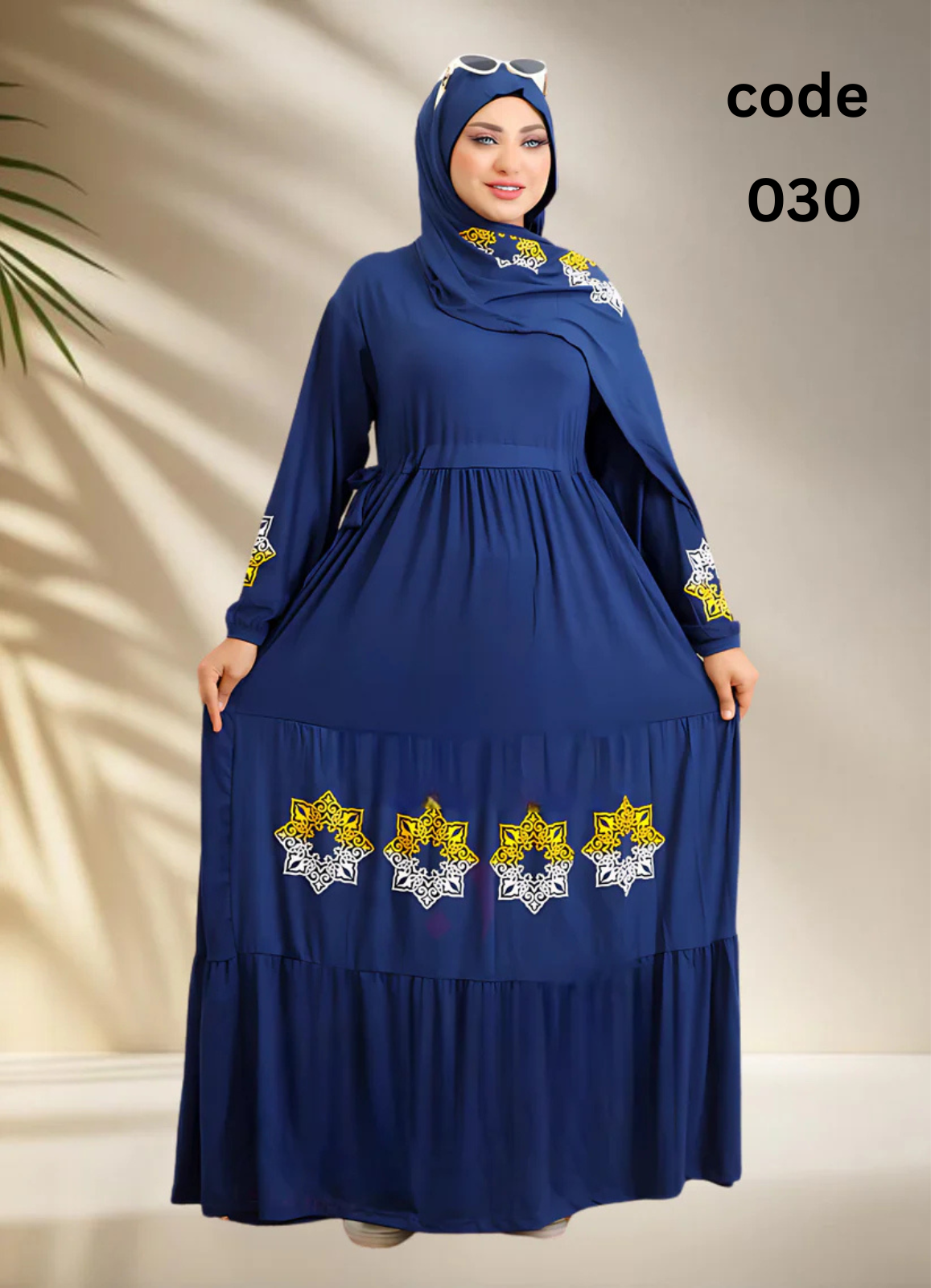 فستان محجبات قطن كود 030