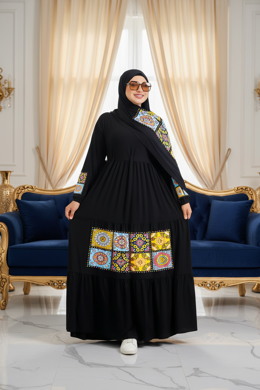 فستان محجبات قطن كود 022