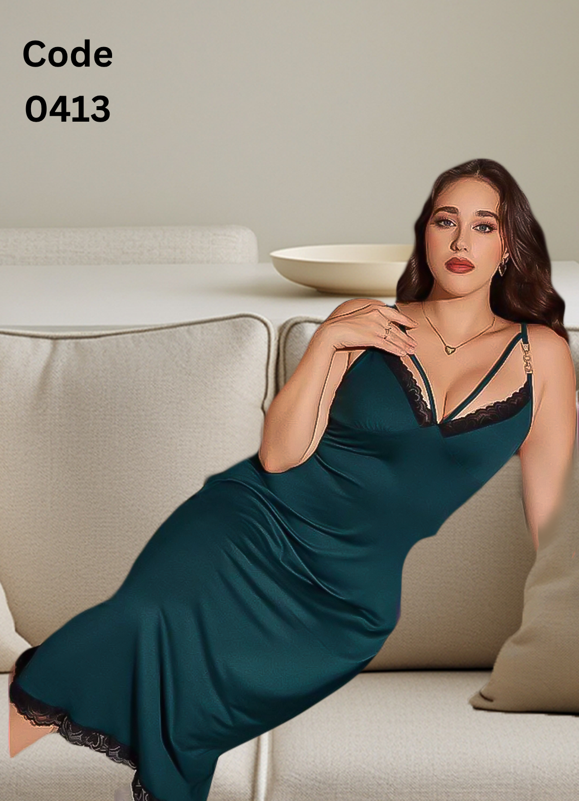 0413 لانجرى شيفون بيج سايز كود