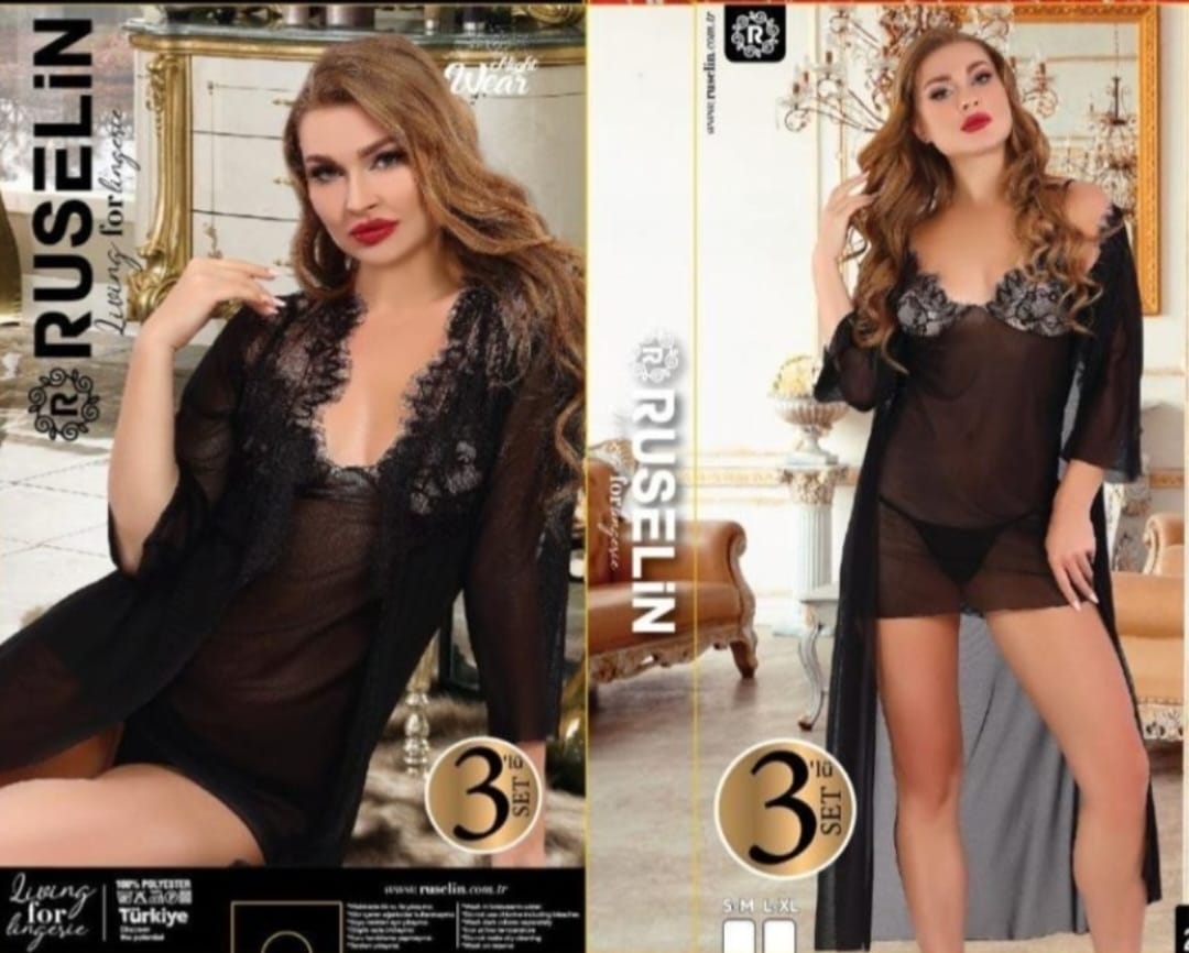 لانجرى 3 قطع شيفون تركى 2004