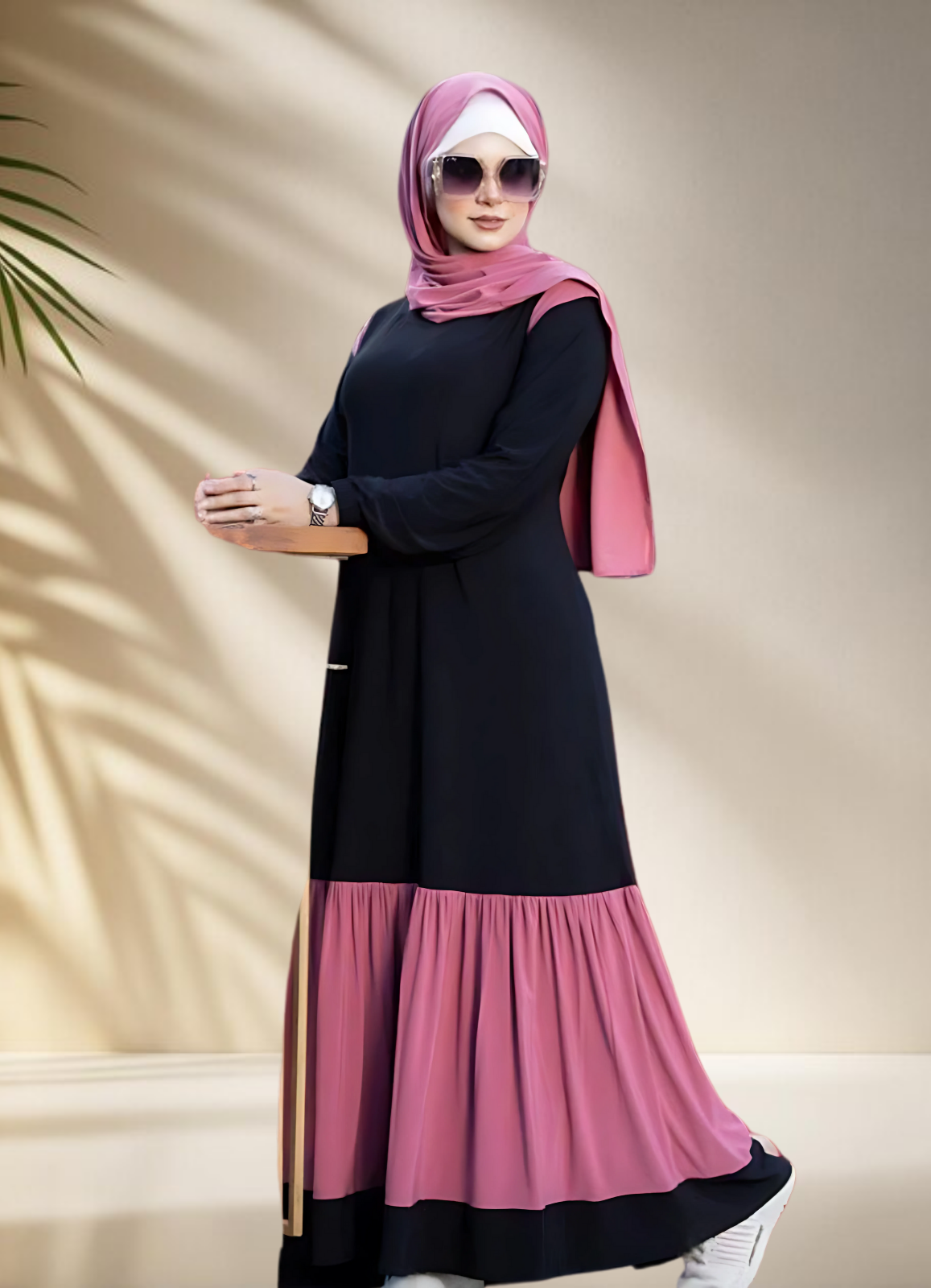 فستان محجبات قطن كود 3026