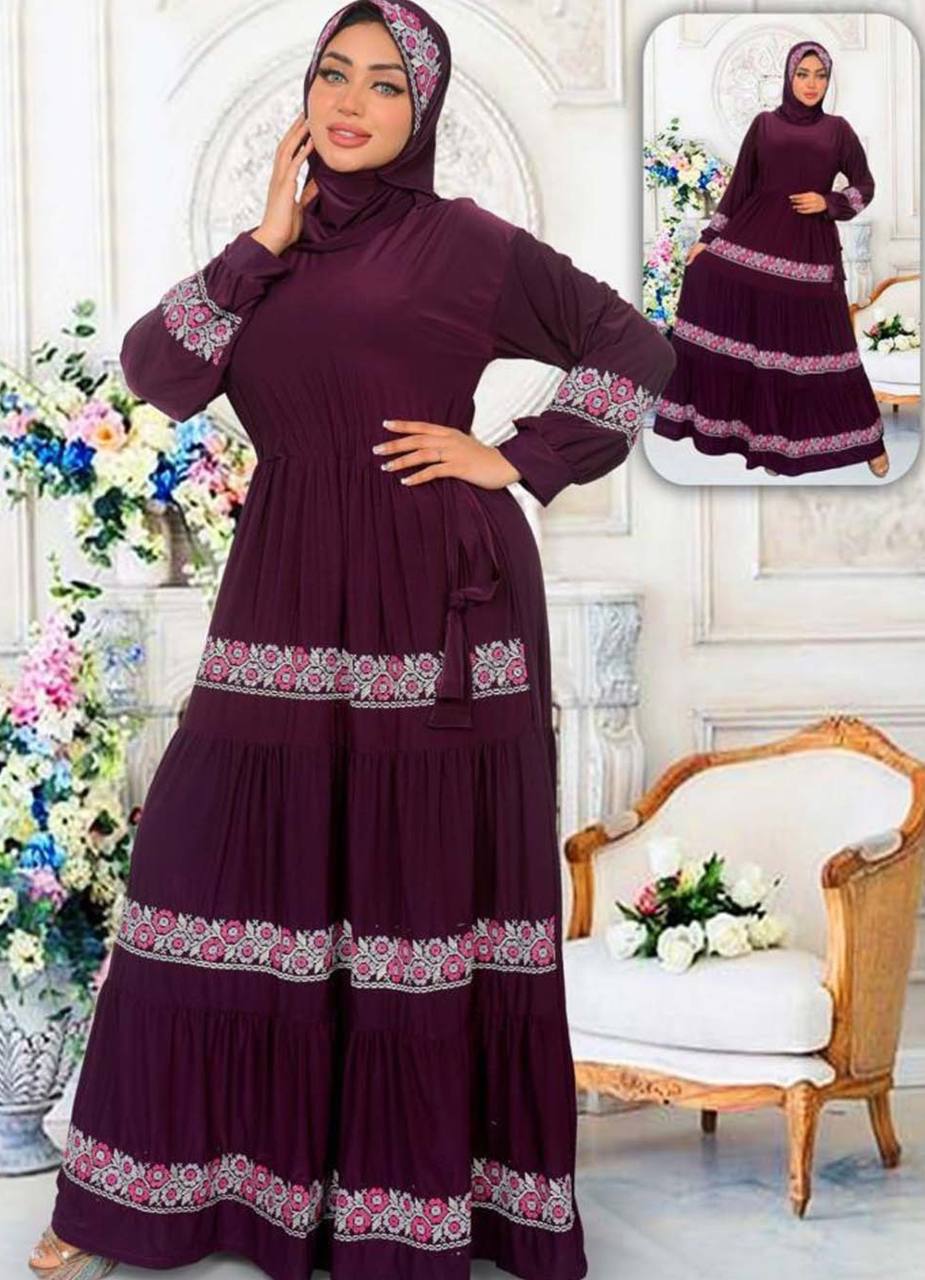 M S Y من S103 فستان محجبات موف