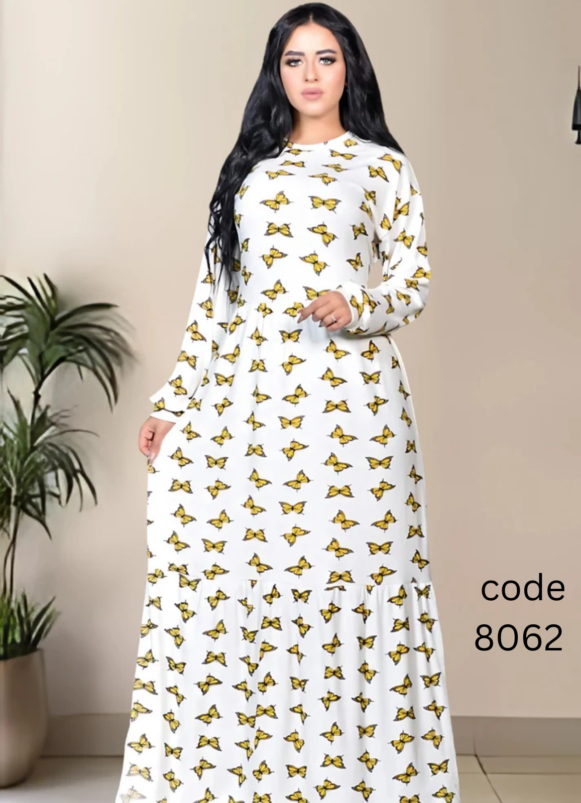 8062 عبايه استقبال قطن شكل كود