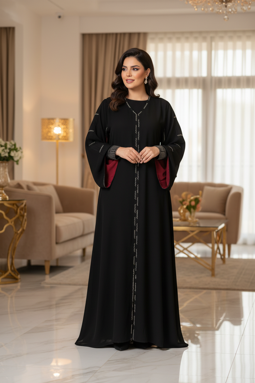 عباية خليجي حرير خروج حريمى كود 116