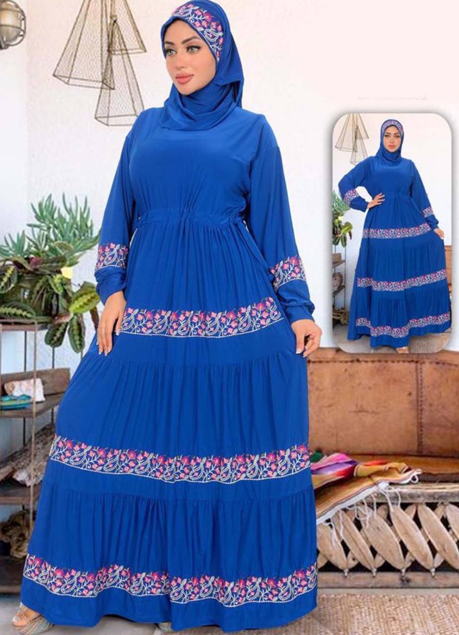 M S Y من S102 فستان محجبات ازرق