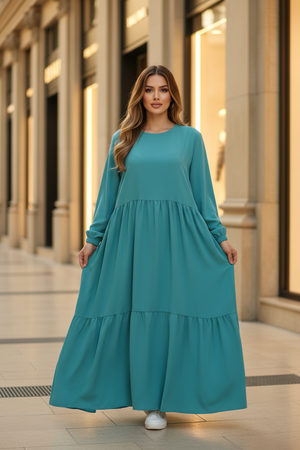 فستان محجبات كلوش كود 1501
