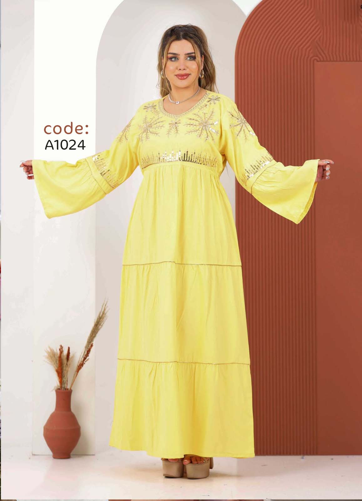 A1024 عبايه استقبال قطن كود