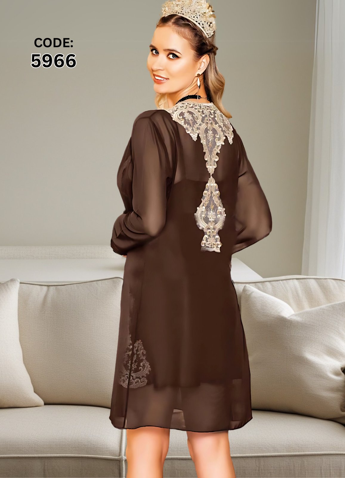 5966 لانجرى تركي ساتان قصير بروب