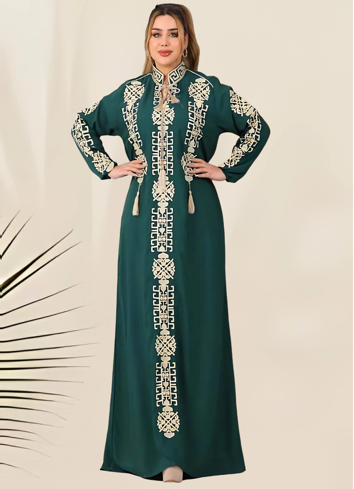 A1043 عبايه استقبال قطن شكل خليجي كود