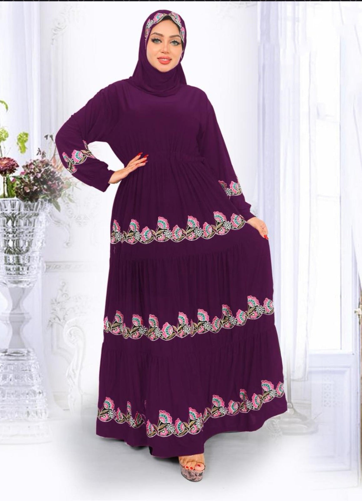 فستان بيتي وخروج فري سايز كود 8046