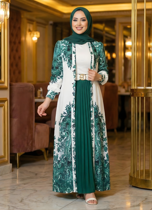 طقم خروج محجبات 4 قطعة حريمى كود 3044