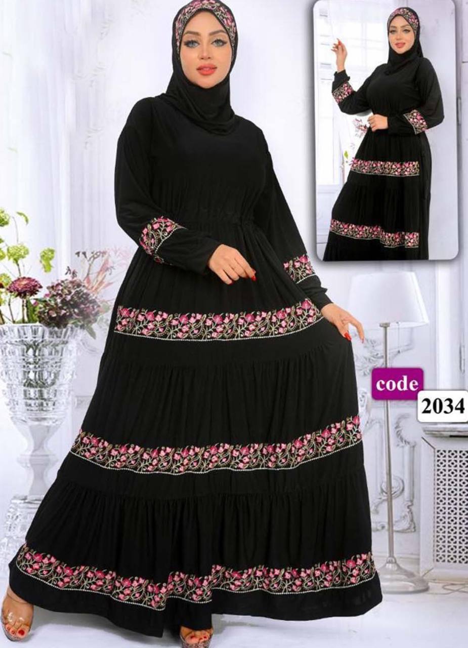 M S Y من S102 فستان محجبات اسود