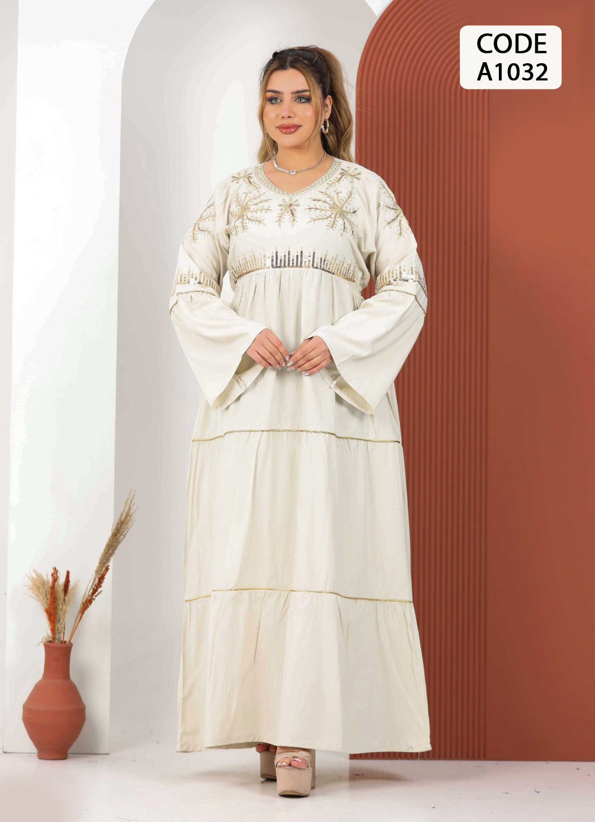 A1032 عبايه استقبال قطن كود