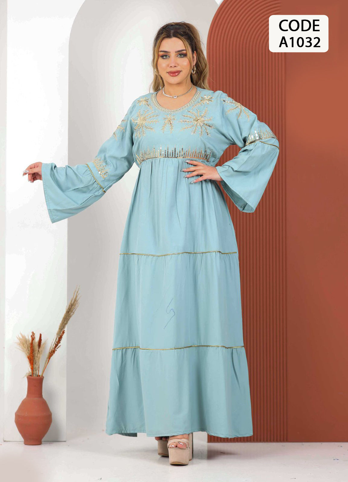 A1032 عبايه استقبال قطن كود