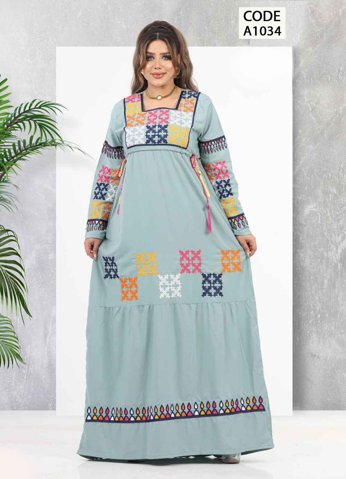 A1034 عبايه استقبال قطن كود