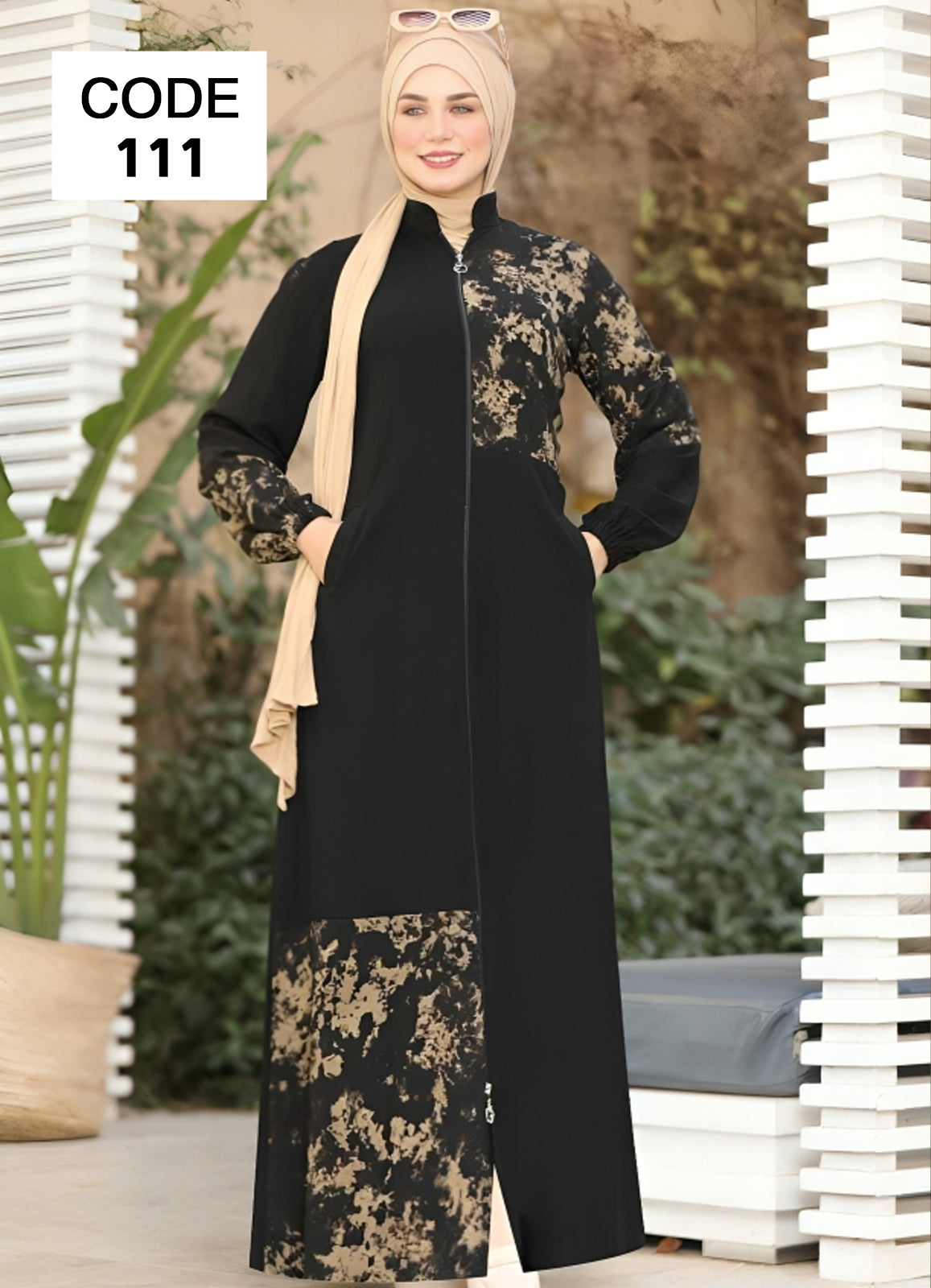 عباية خليجي سوداء حرير خروج حريمى كود 111