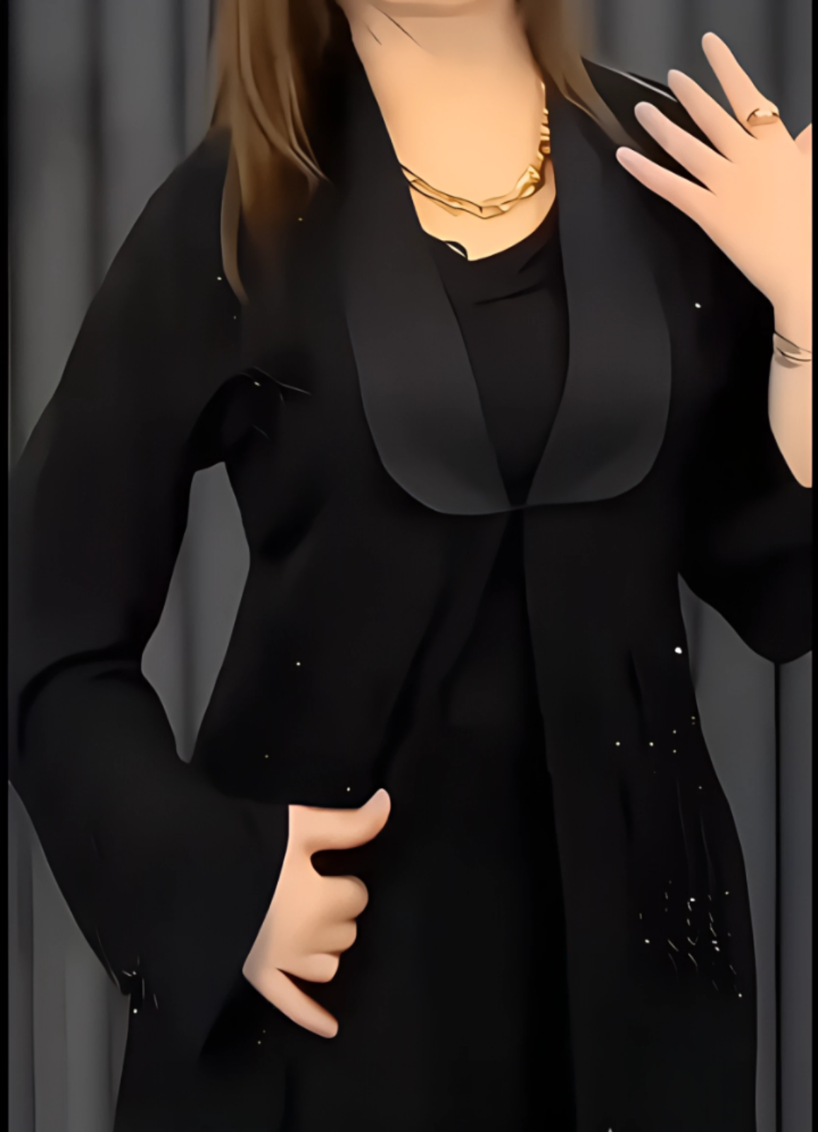 عبايه حرير روب هندميت حريمى كود 1485