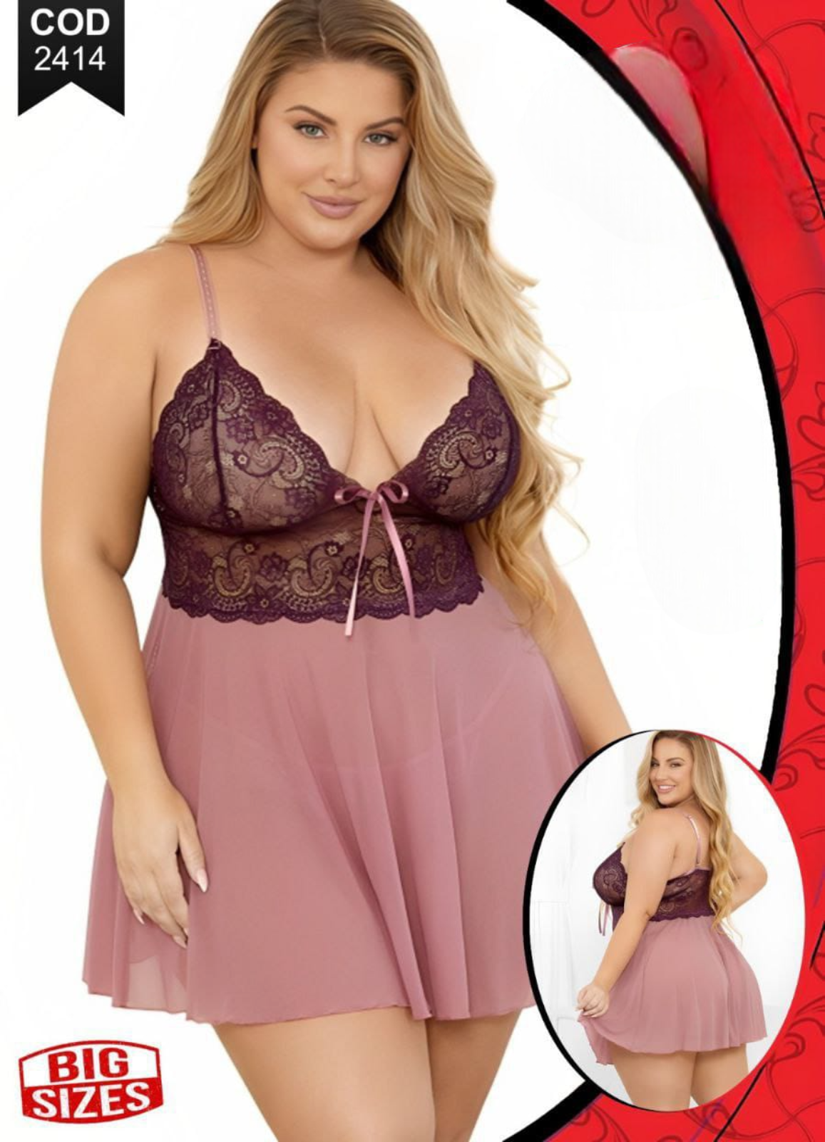 2414 لانجرى شيفون بيج سايز كود