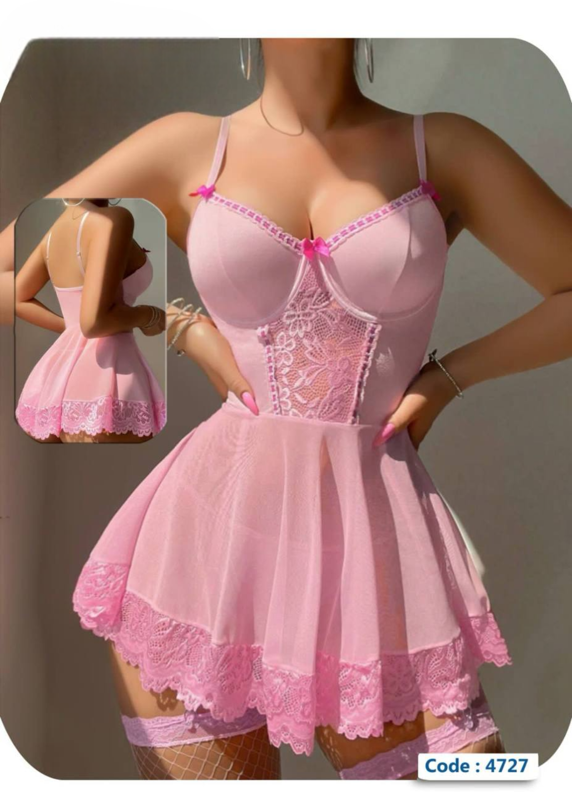 4727 لانجرى شيفون فري سايز كود