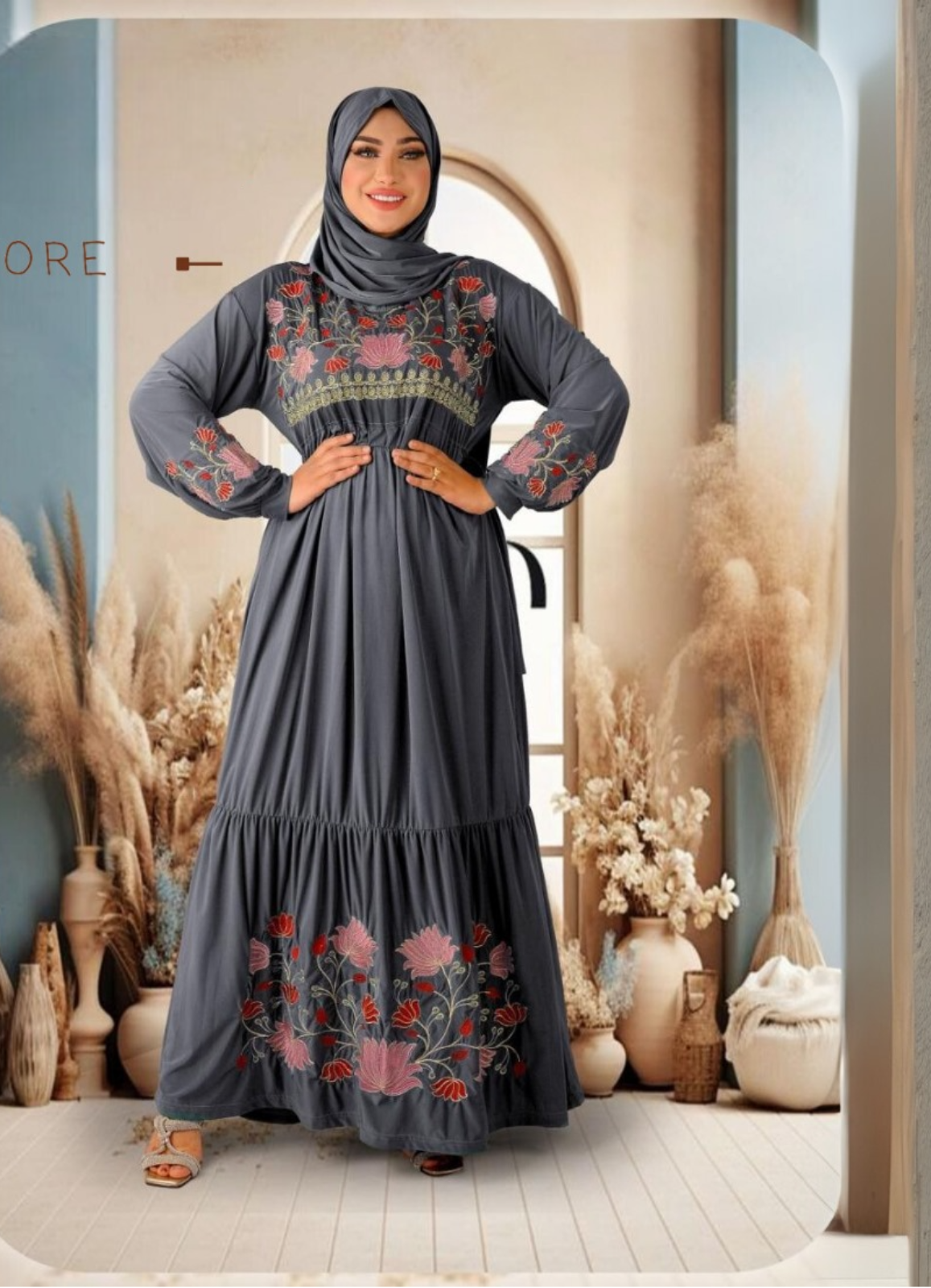 B1001 فستان محجبات زبده
