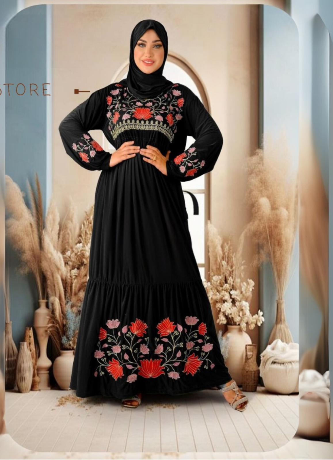 B1001 فستان محجبات زبده