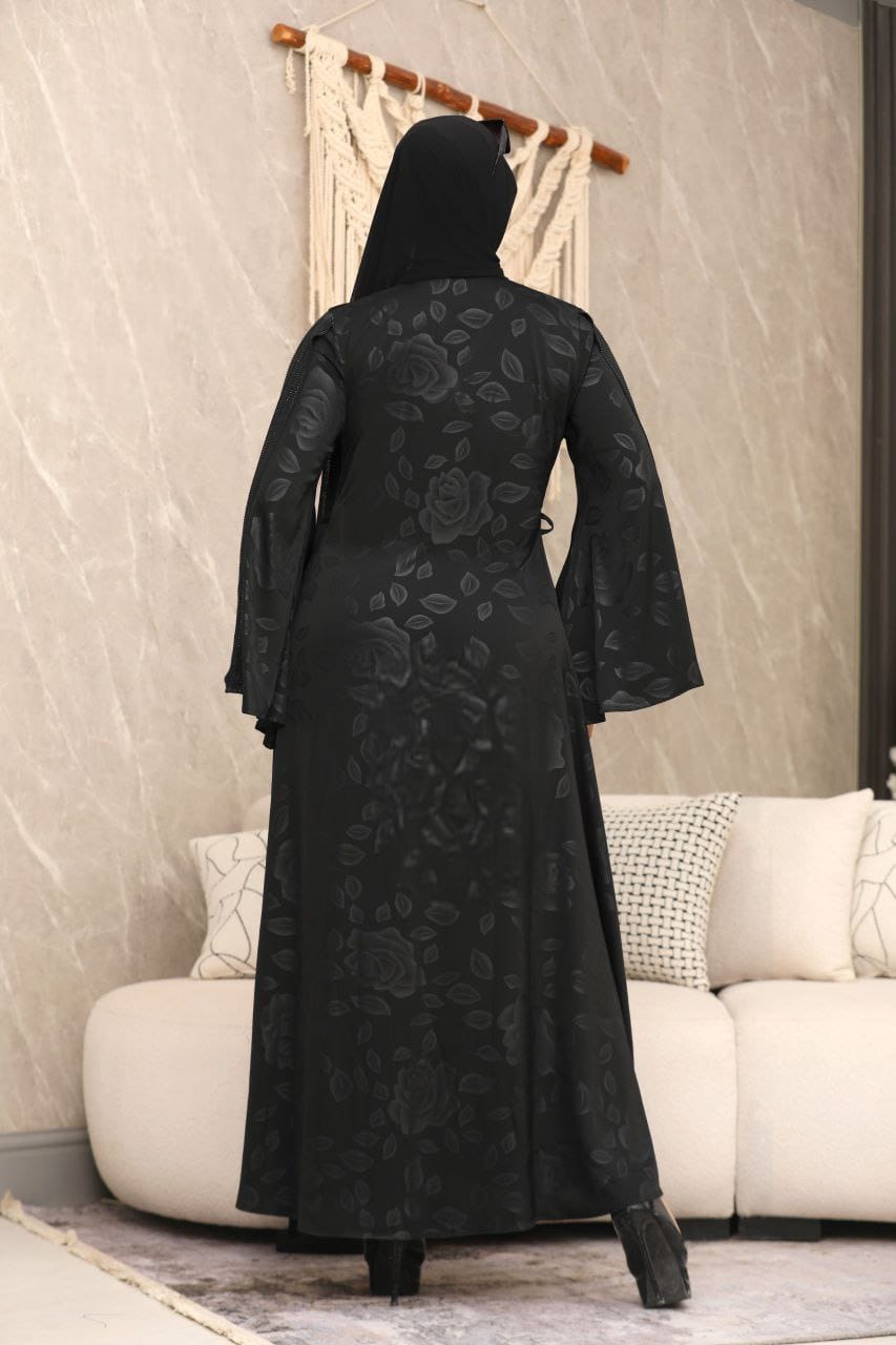 عباية خليجي سوداء حرير خروج حريمى كود 067