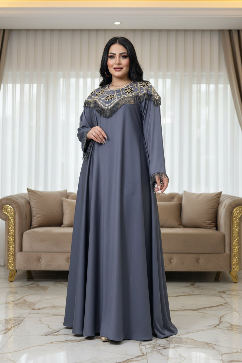 عباية خليجي حرير خروج حريمى كود 222