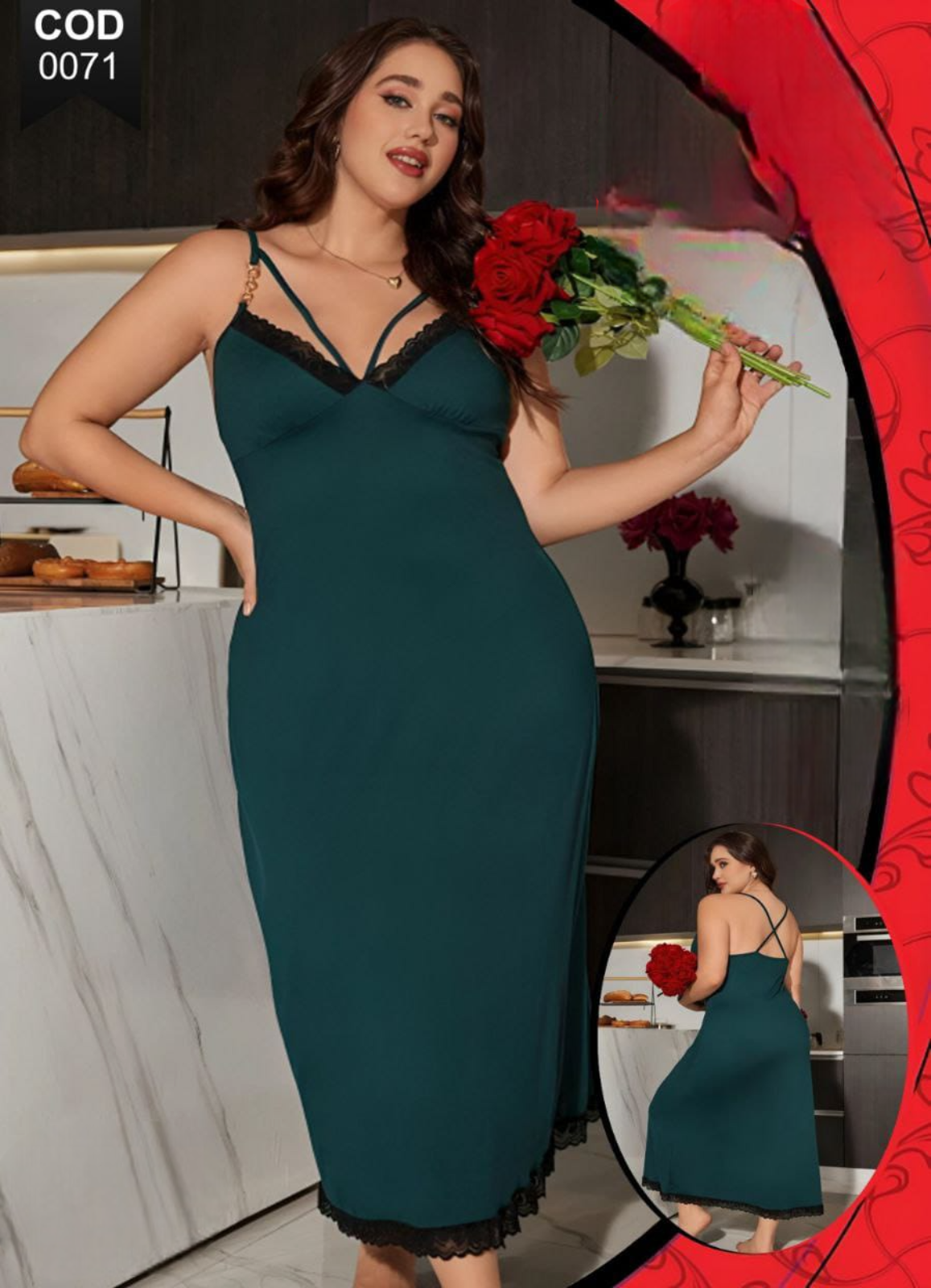 0071 لانجرى شيفون بيج سايز كود