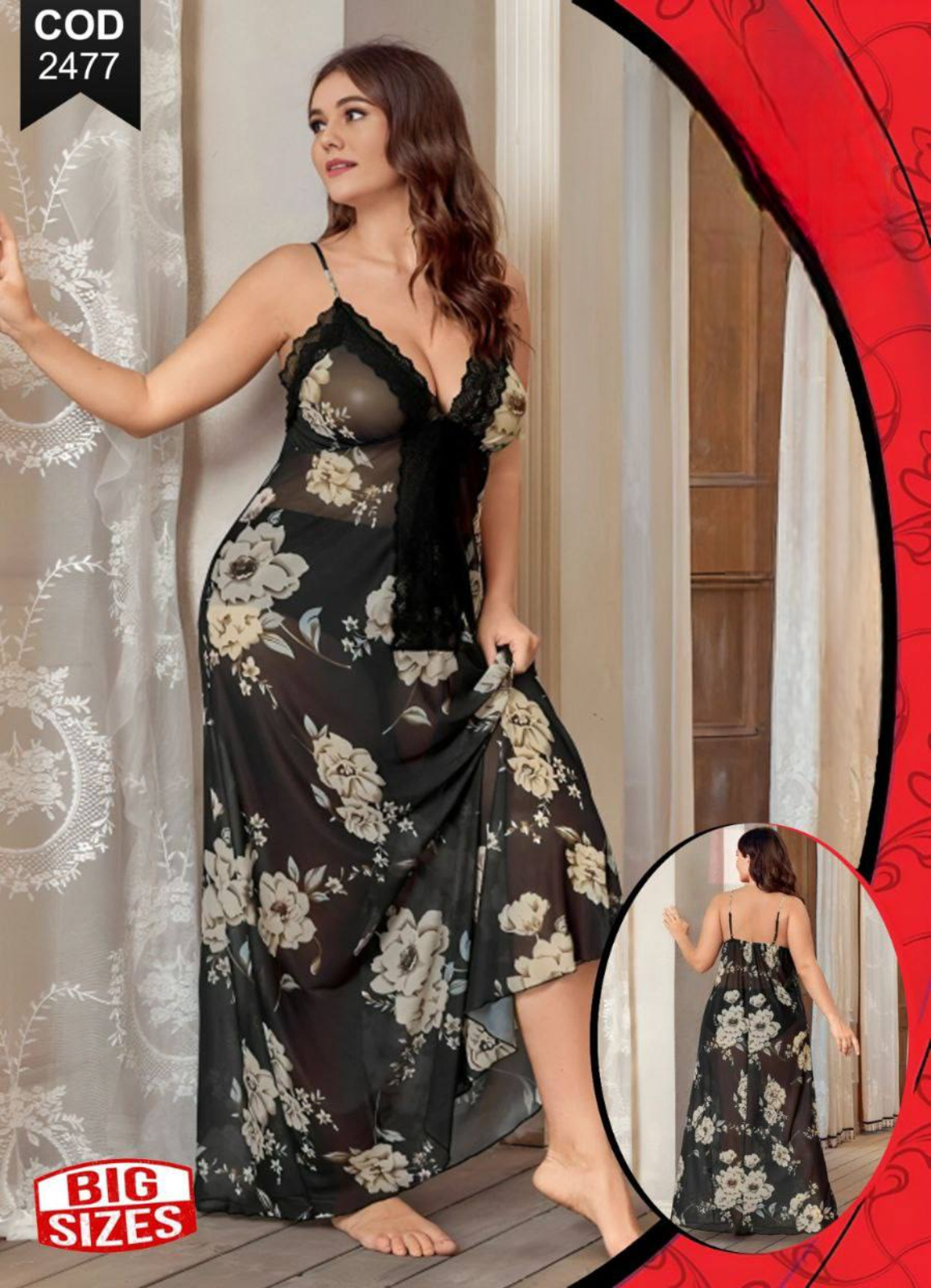 2477 لانجرى شيفون بيج سايز كود