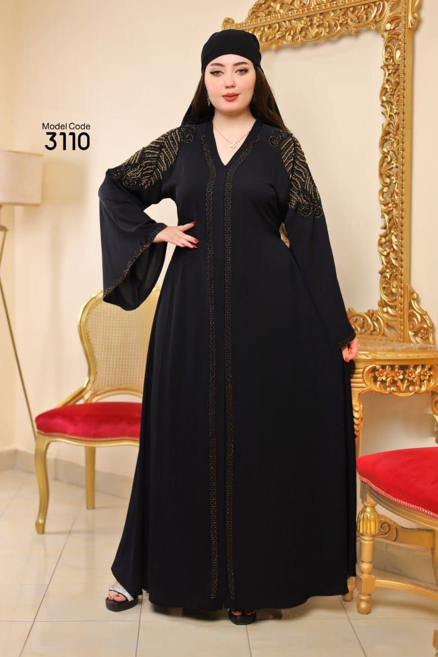 عباية خليجي حرير خروج حريمى كود 3110