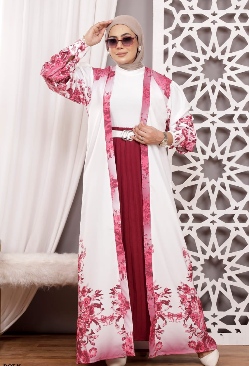 طقم خروج محجبات 4 قطعة حريمى كود 3045