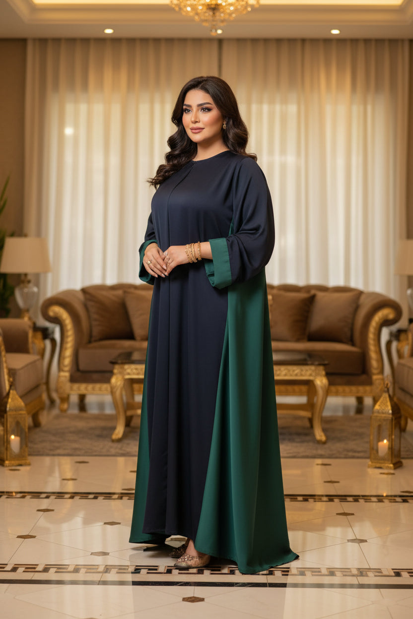 عباية خليجي سوداء حرير خروج حريمى كود 1200