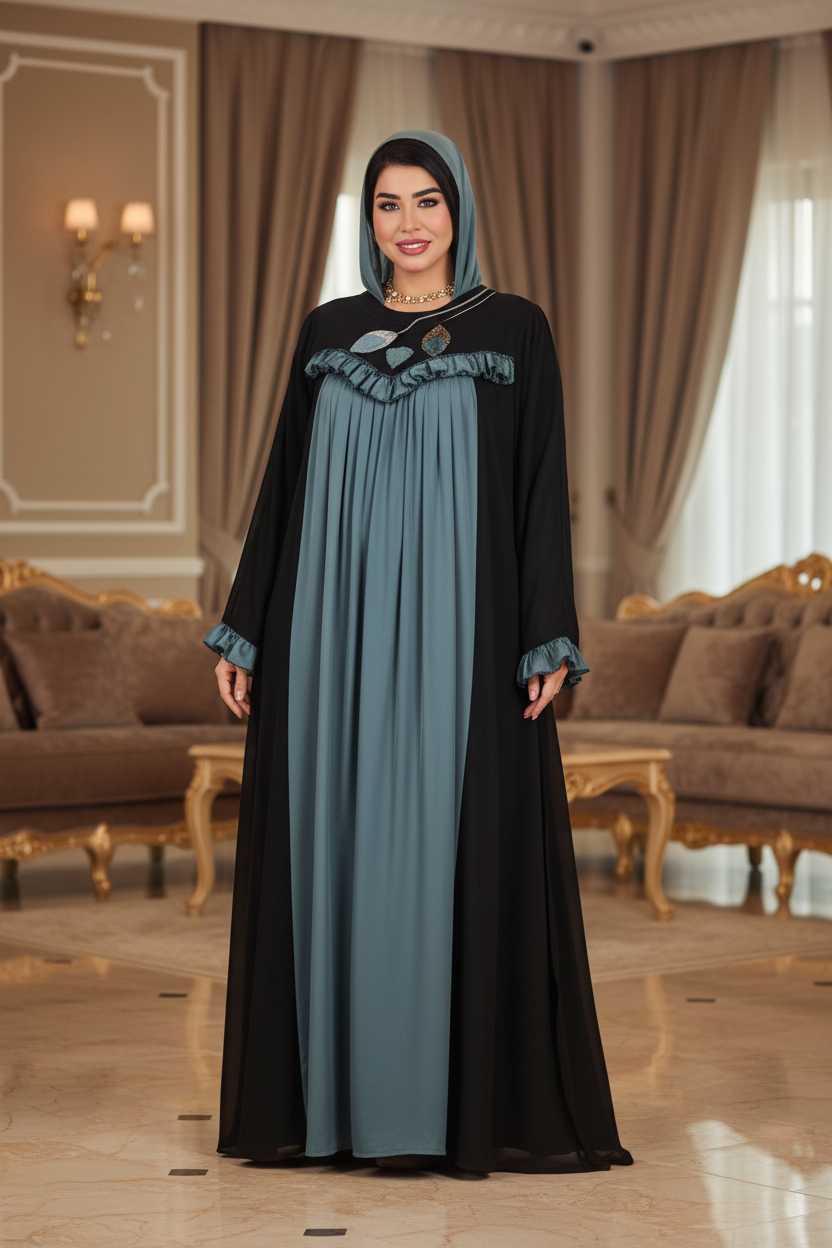 عباية خليجي حرير خروج حريمى كود 4200