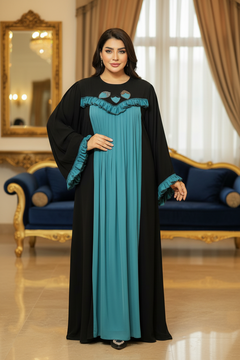 عباية خليجي حرير خروج حريمى كود 4200