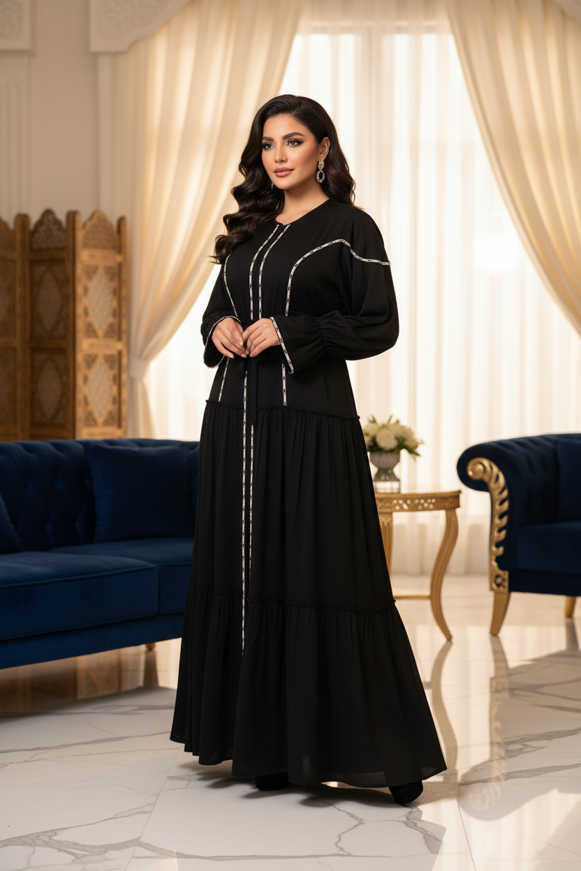 عباية خليجي حرير خروج حريمى كود 1080