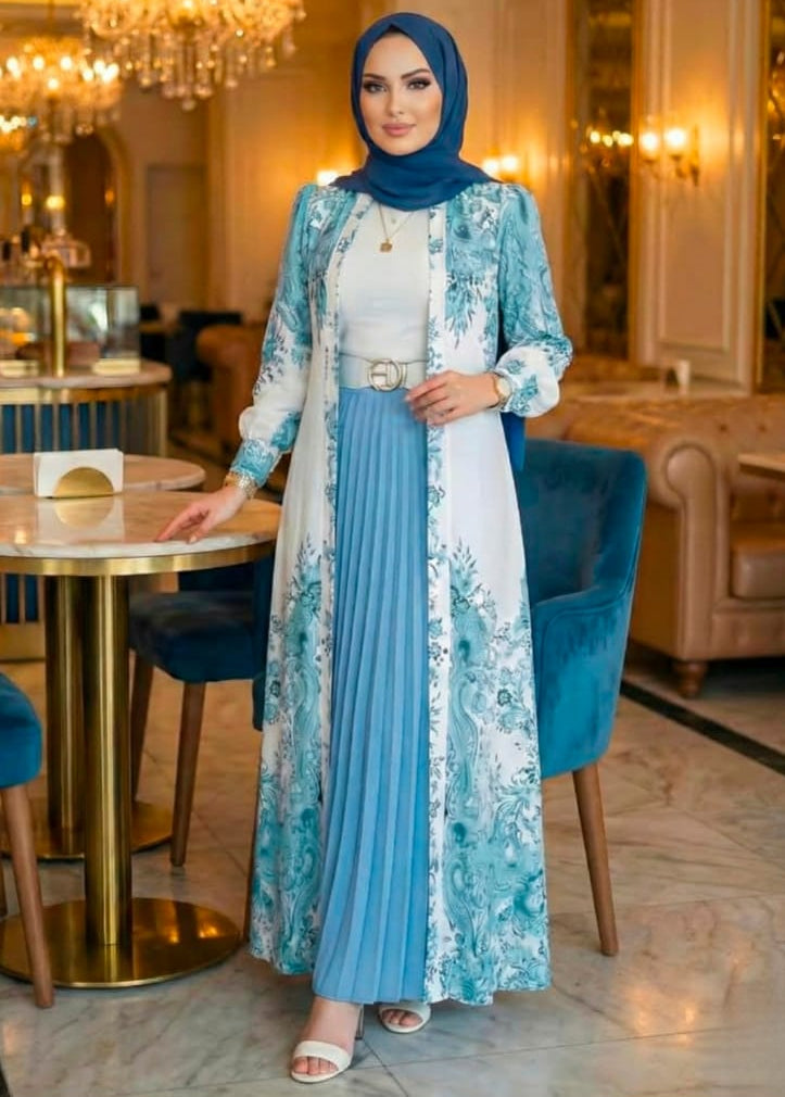 طقم خروج محجبات 4 قطعة حريمى كود 3044