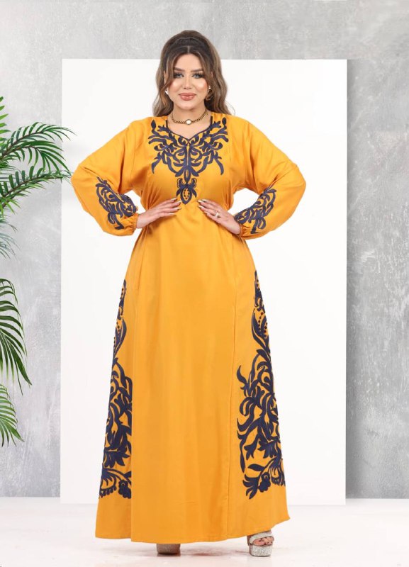 لون اصفر A103 عبايه منزلي كود