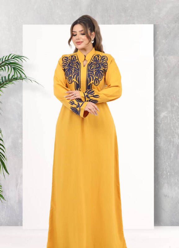 لون اصفر A104 عبايه منزلي كود