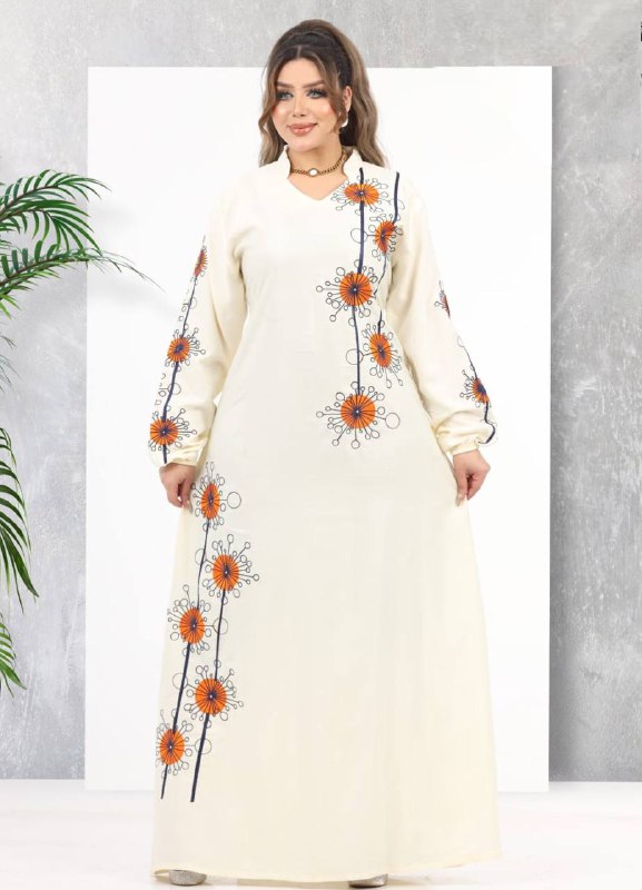 لون بيج A106 عبايه منزلي كود