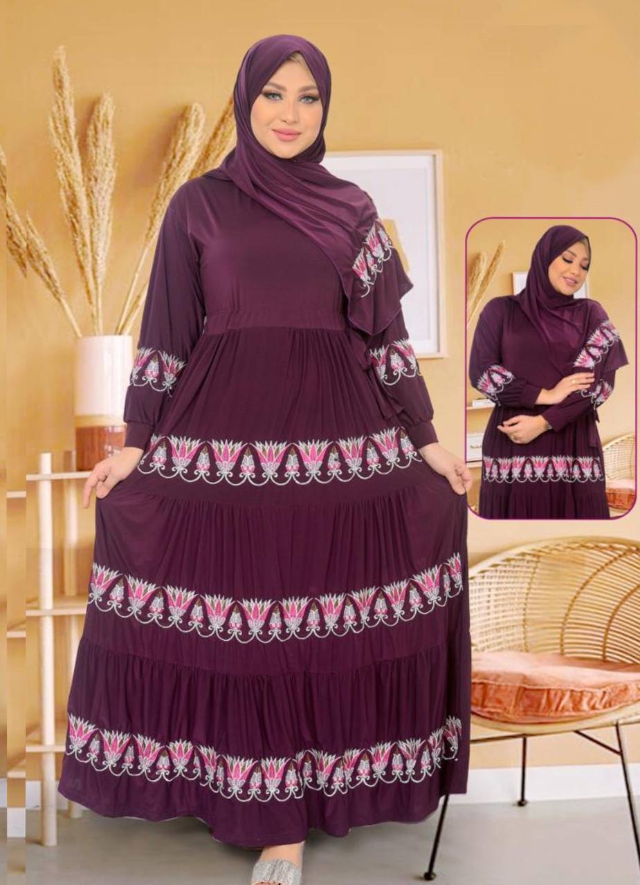 M S Y من S100 فستان محجبات موف