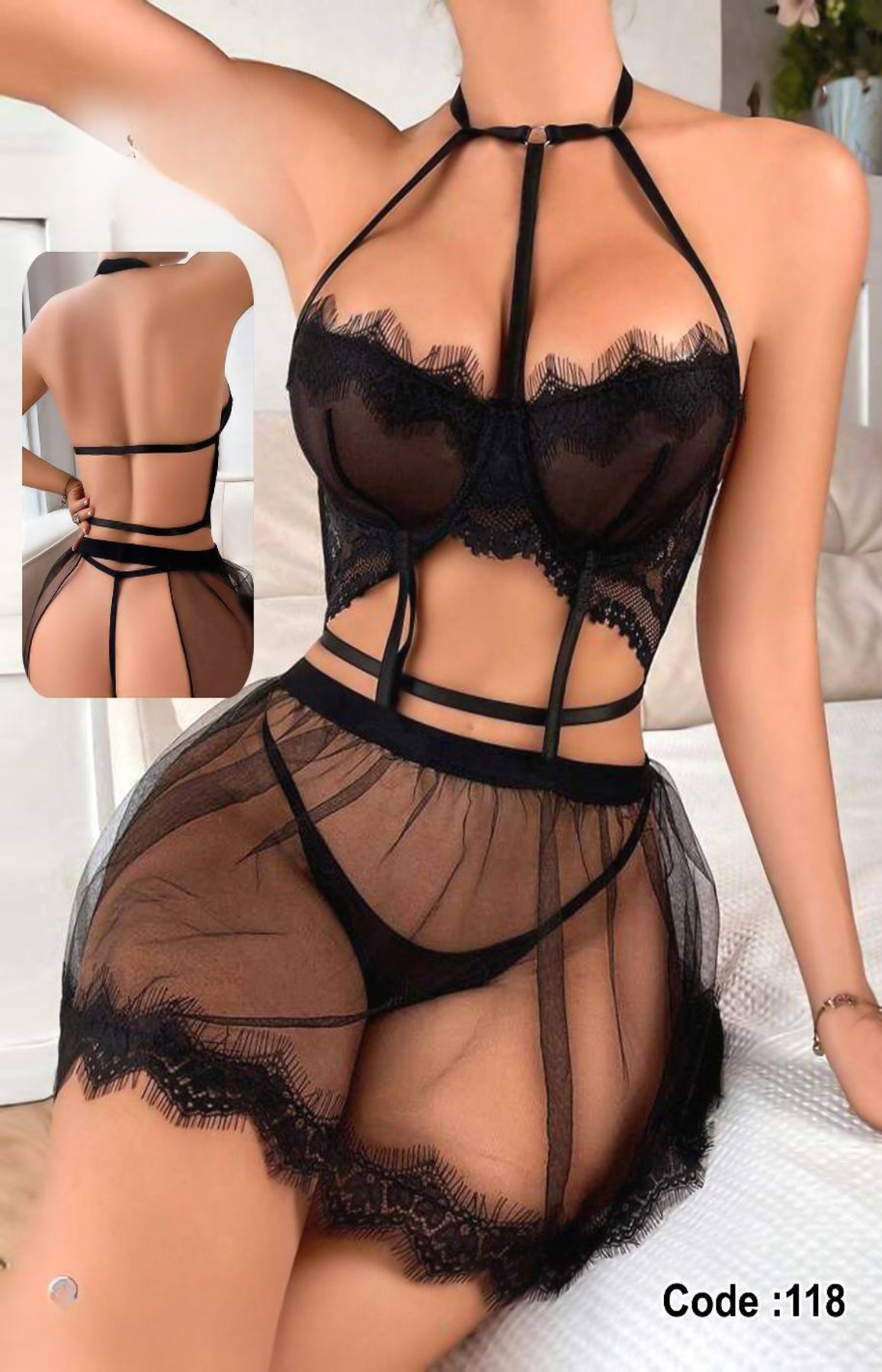 118 لانجرى شيفون فري سايز كود