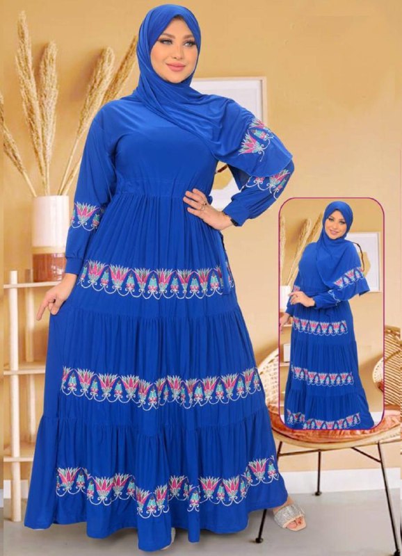 M S Y من S100 فستان محجبات ازرق