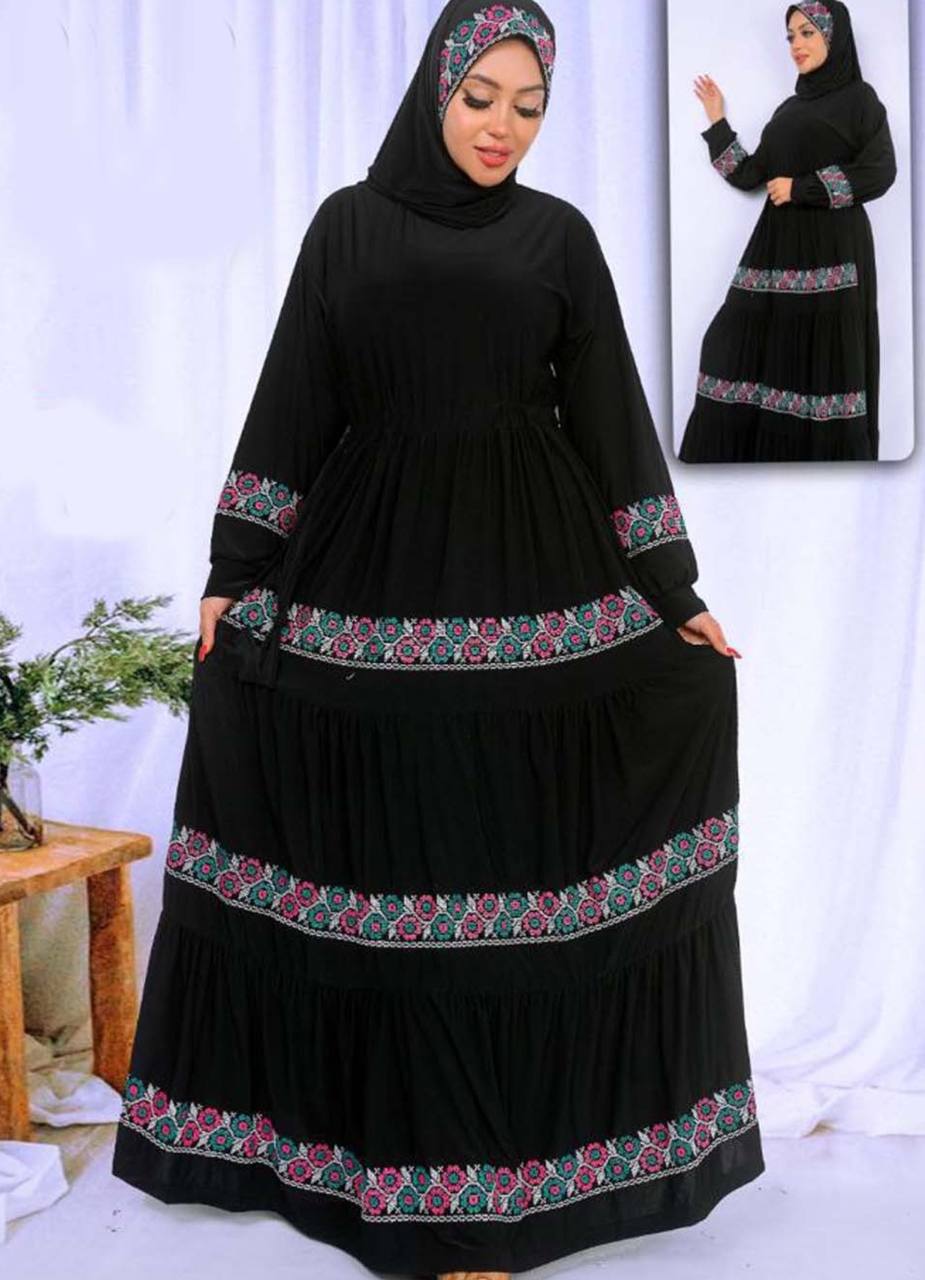 M S Y من S103 فستان محجبات اسود