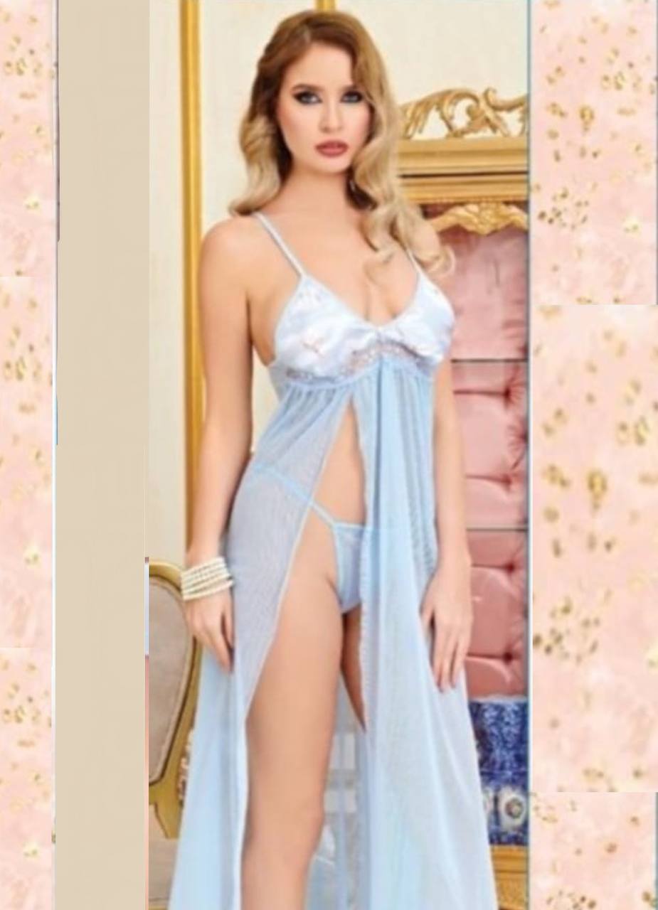 4733 لانجرى تركي شيفون فري سايز من لبسي