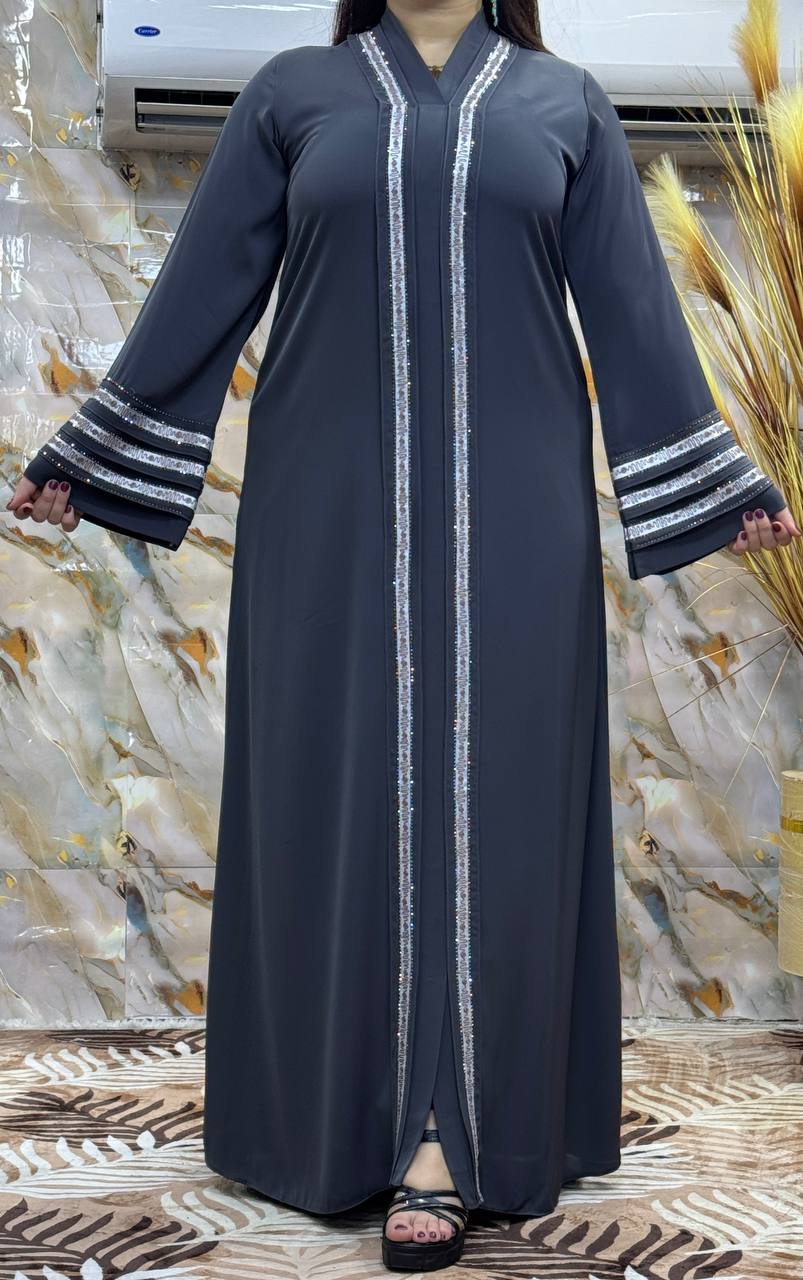 عبايه خليجي تطريز كمبيوتر حريمى كود 200